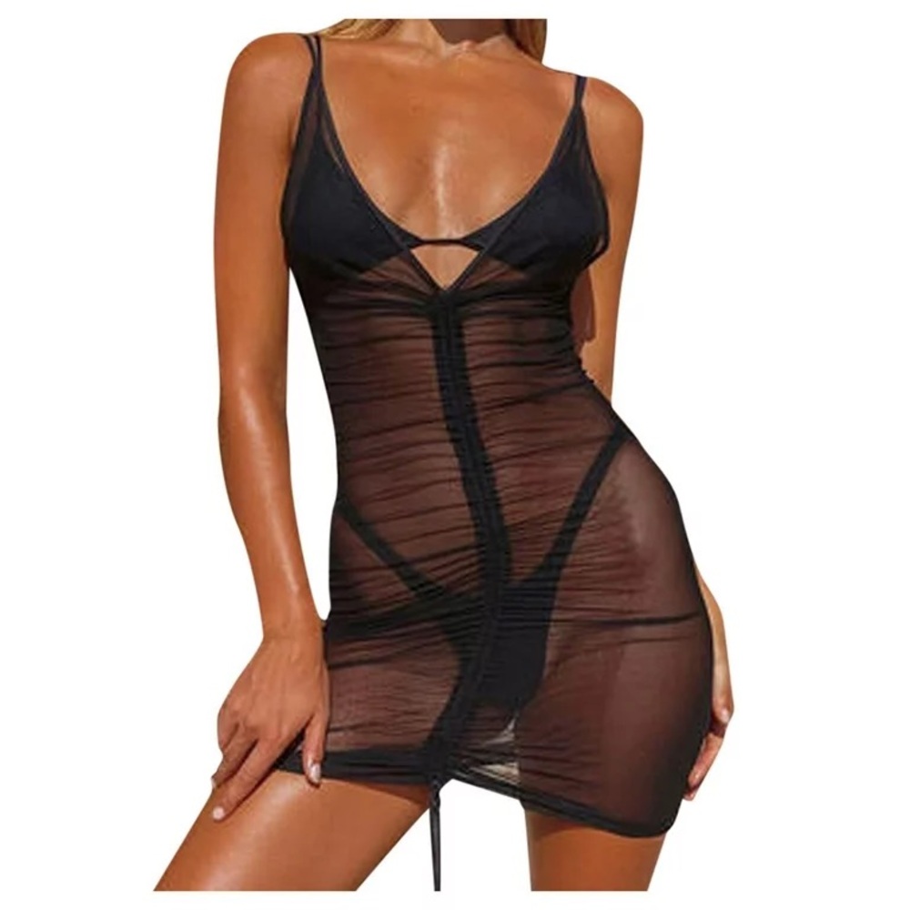 Minimale animale glimmer black beach dress coverup size small - Picture 1 of 9